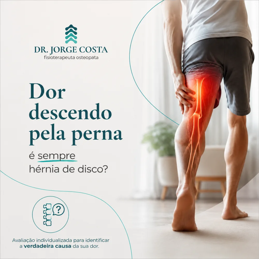 Dor descendo pela perna é sempre hérnia de disco?