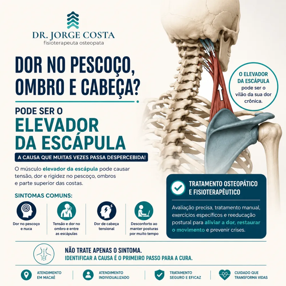 Dor no Pescoço? Pode não ser apenas cervicalgia. O elevador da escápula pode ser a verdadeira causa.